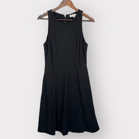 LOFT Fit & Flare Dress Women 8 Black Sleeveless‎ Back Zip Closure O83 - Picture 1 of 13